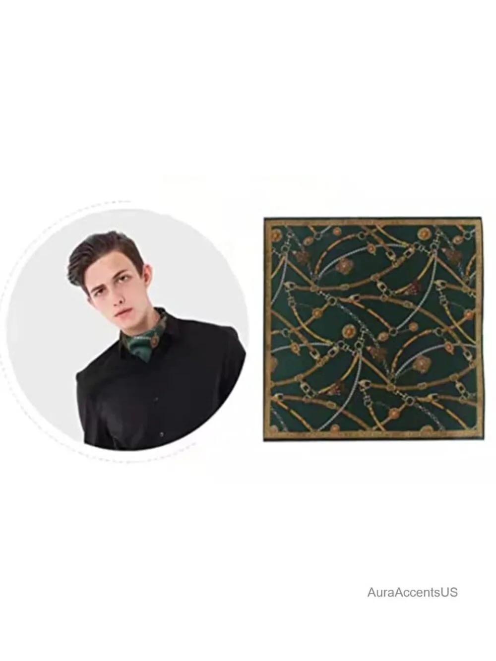 100% Mulberry Silk Square Neckerchief Scarf with Gift Box